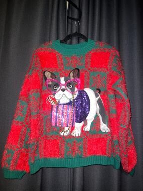 Ugly Christmas Sweater Xmas Size Medium Dog